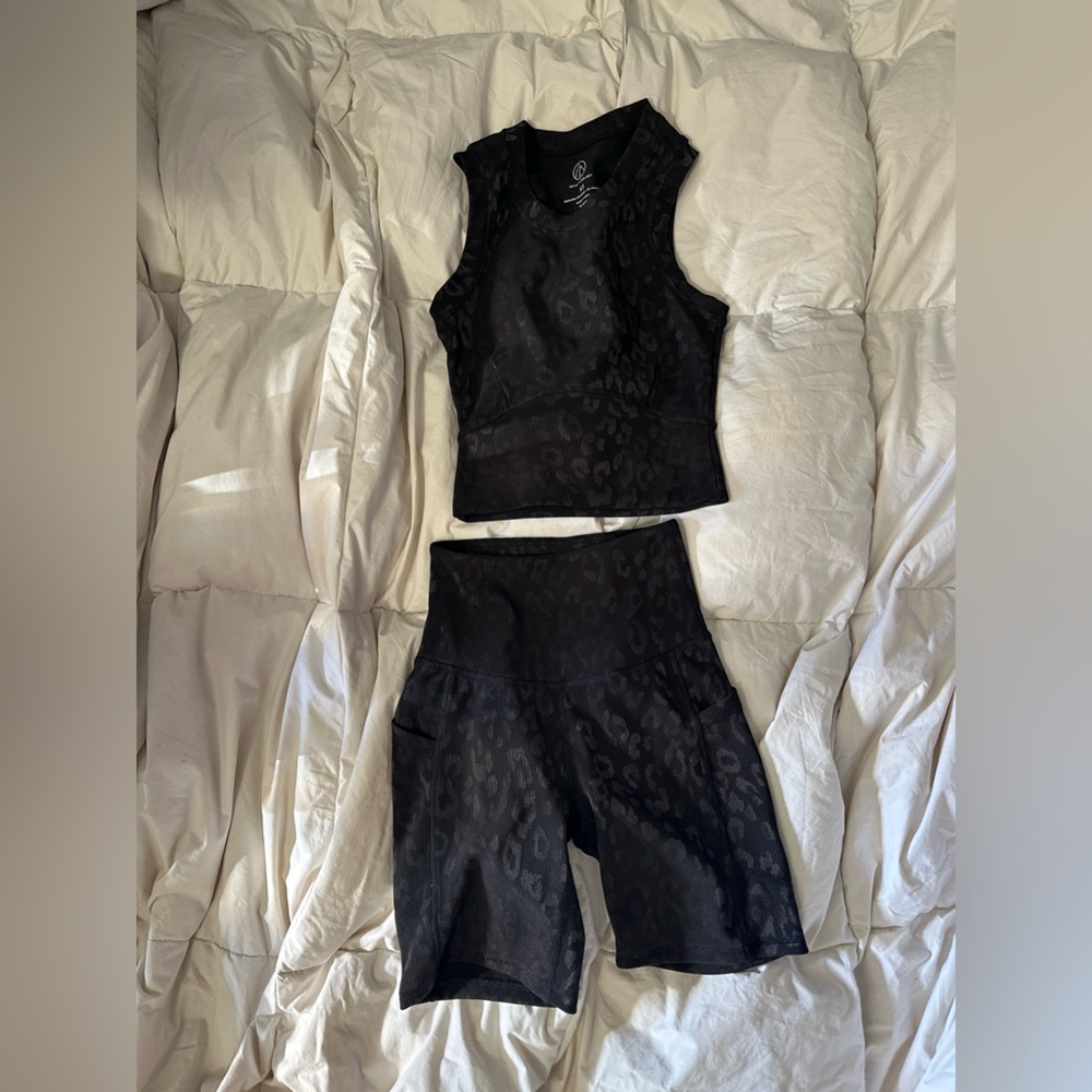 Women's Black Leopard Print Intimates Set